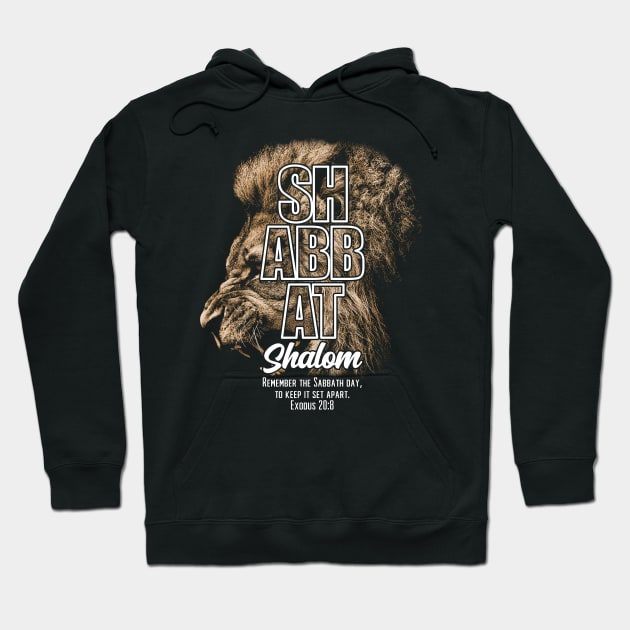 Lion of Yahudah Shabbat Shalom Hoodie by erock